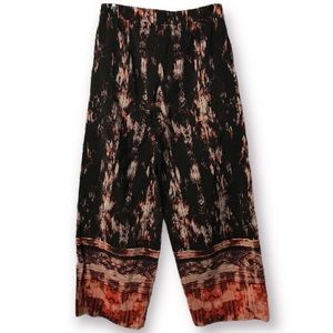 CYNTHIA ROWLEY 100% PURE SILK HIGH-RISE WIDE LEG PANTS